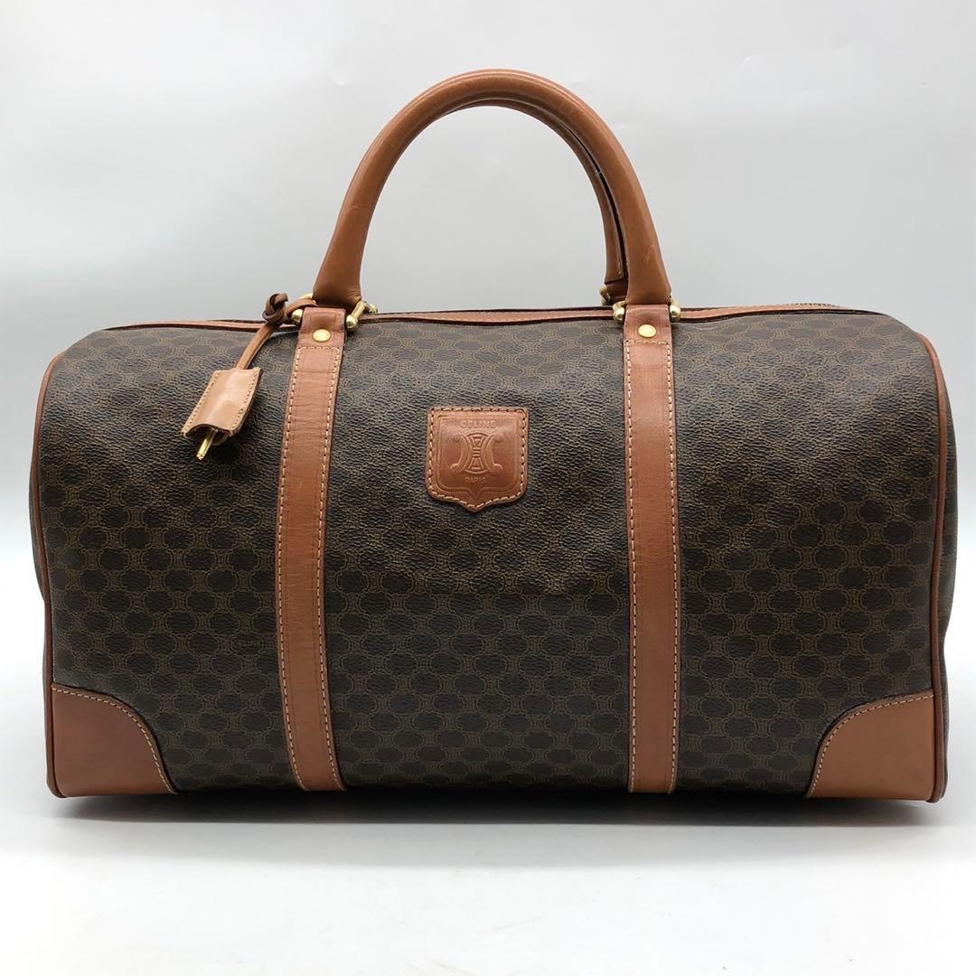 ✨美品✨セリーヌ ボストンバッグ マカダム トリオンフ 南京錠 大容量 PVC