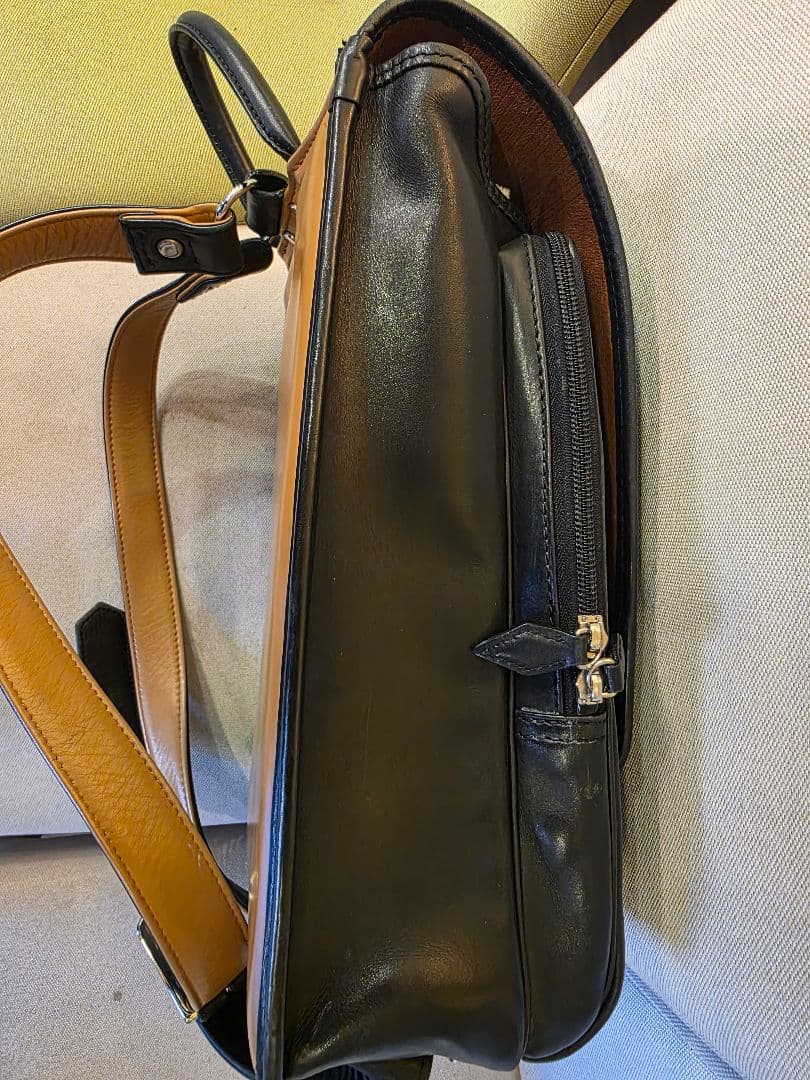 廃盤 大峡製鞄 リューク ブラックレザーバッグ