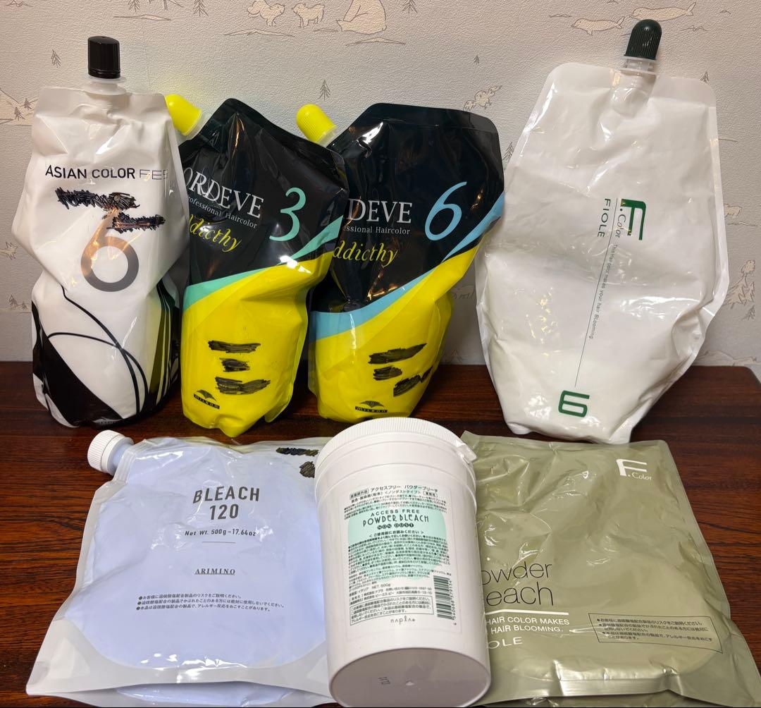 ブリーチ剤3袋 オキシ4袋セット(一部使いかけ)