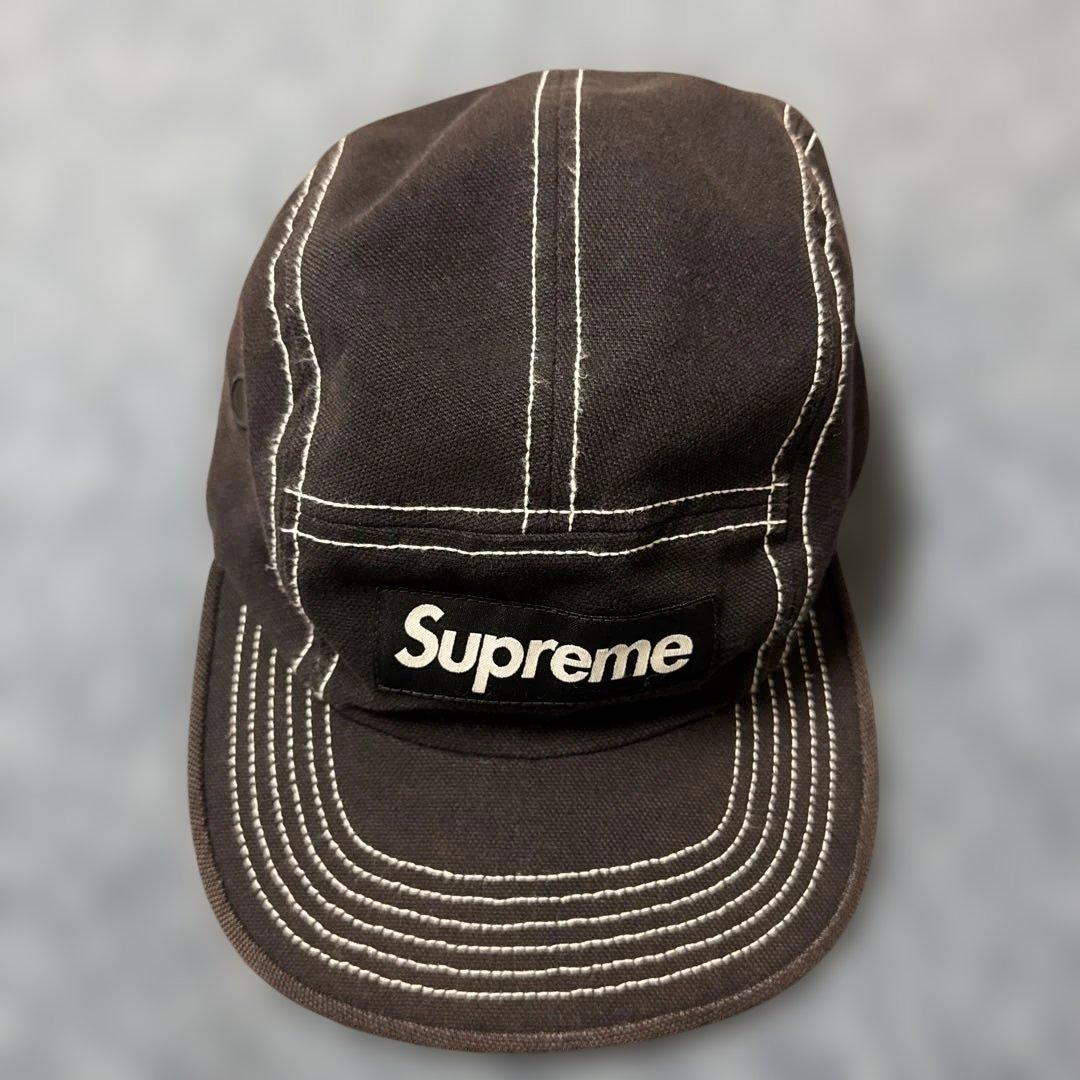 Supreme ステッチデザインキャップ