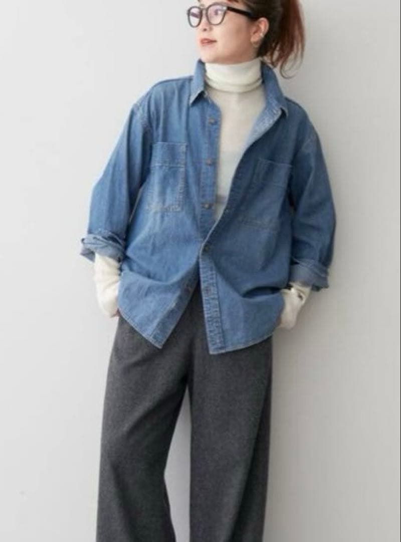 完売カラー　スピック&スパン　ライトオンスデニムシャツ