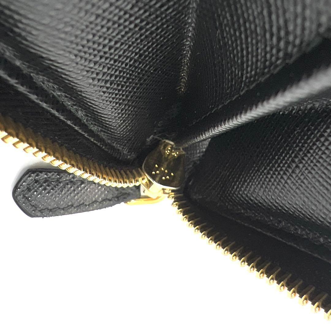訳あり★プラダ PRADA 長財布 ラウンドファスナー サフィアーノ ブラック