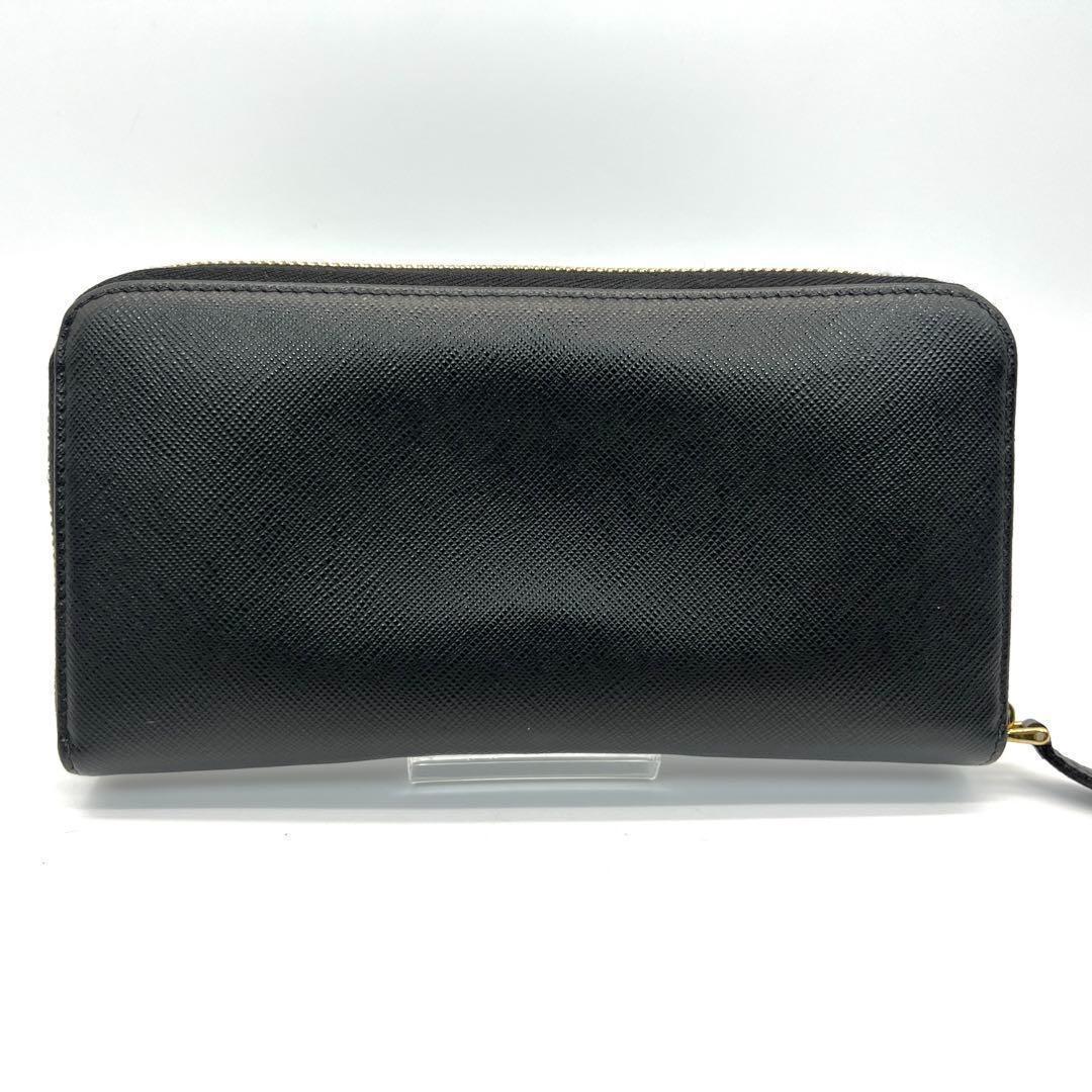 訳あり★プラダ PRADA 長財布 ラウンドファスナー サフィアーノ ブラック