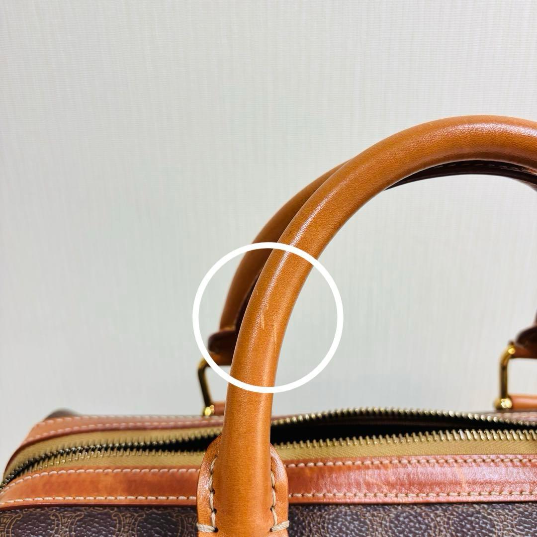 CELINE セリーヌ　ブラウン ハニカムパターン ボストンバッグ