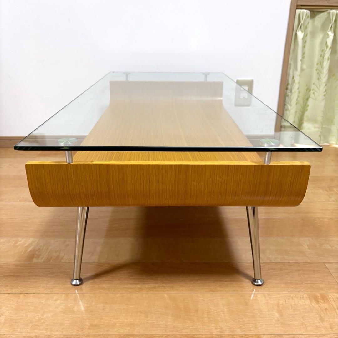 スペースエイジ ミッドセンチュリー 曲げ木 プライウッド ガラステーブル