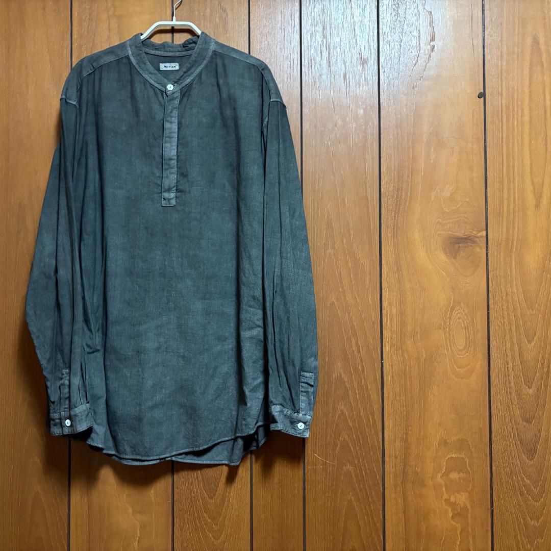【美品】MITTAN カディクルタシャツ 松煙(濃) サイズ3