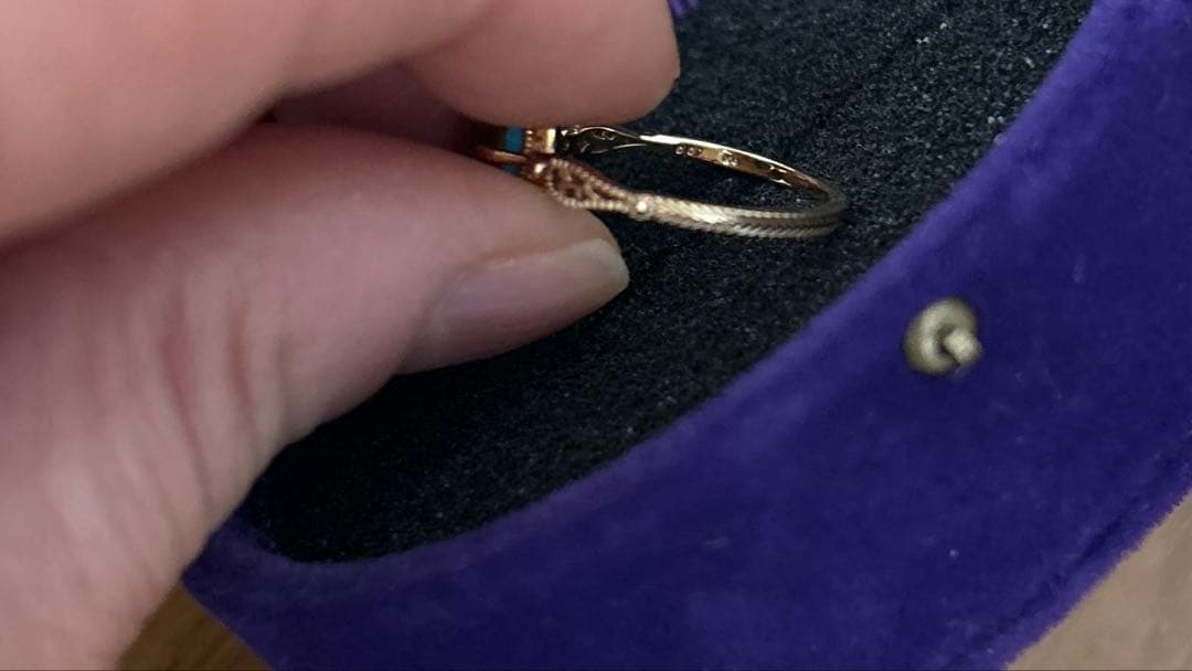 最終価格 アガットk14ターコイズダイヤモンドリング 11号