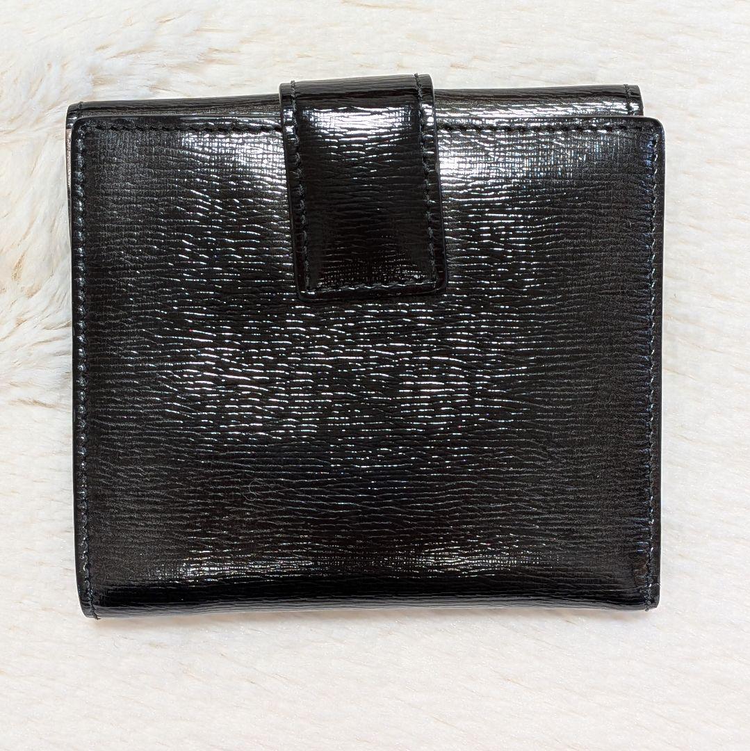 美品✨️グッチ 二つ折り財布 ラブリーハート レザー ブラック ピンク Wホック