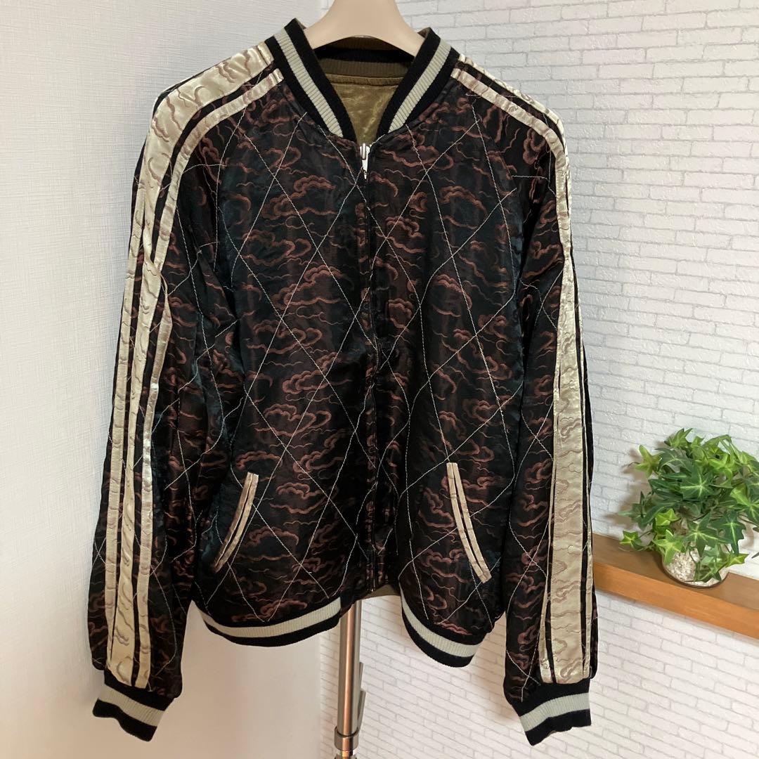 龍桜　スカジャン　リバーシブル　レーヨン　ジャガード織り　龍　竜　雲