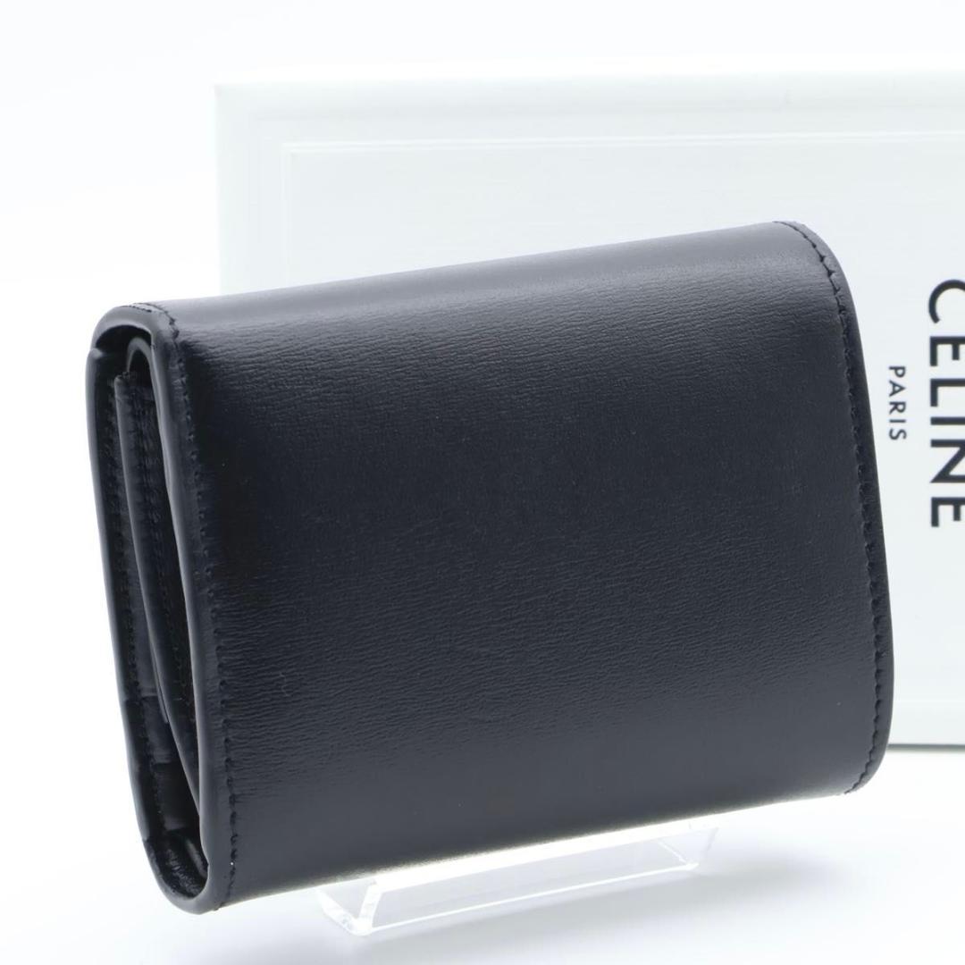 【極美品】CELINE スモールフラップウォレット　三つ折り財布　黒