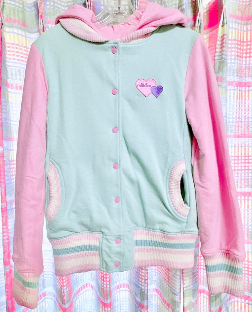 milklim スタジャン アウター 古着 パステル ゆめかわ ファンシー