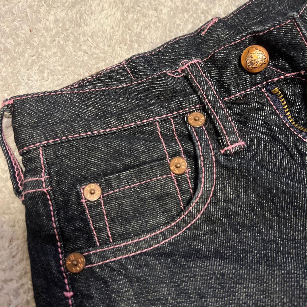 美品✨エビスEVISU　デニム　ピンク　カモメ　ステッチ　ジーンズ24インチ