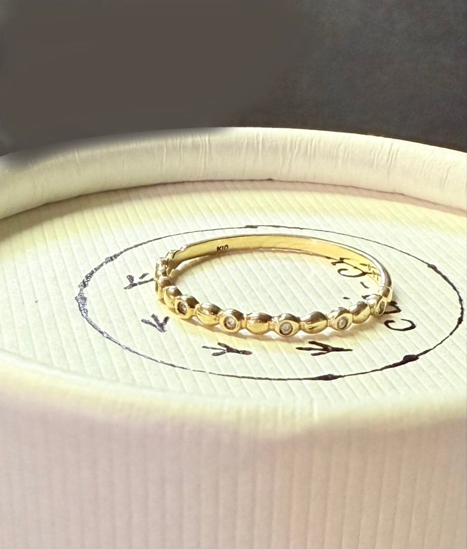 ■現行品■【cui-cui】K10YG ダイヤモンド ドット リング