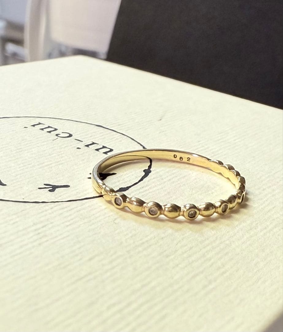 ■現行品■【cui-cui】K10YG ダイヤモンド ドット リング