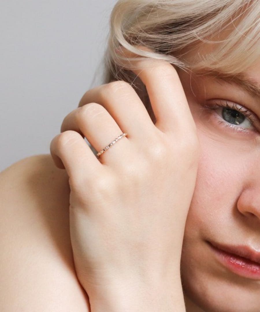 ■現行品■【cui-cui】K10YG ダイヤモンド ドット リング