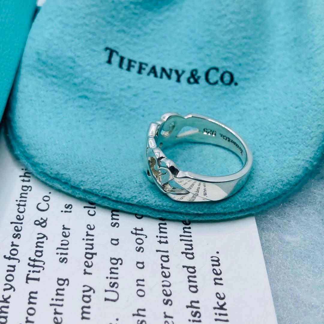 極美品✨　ティファニー　リング　11.5号　トリプルラビングハート　シルバー指輪