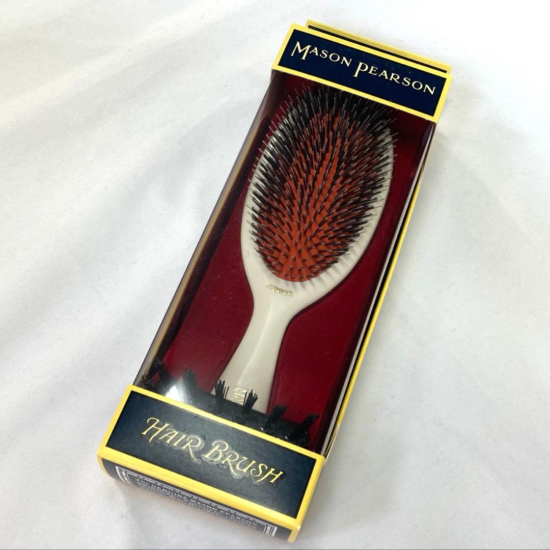 未使用 メイソンピアソン ジュニアミックス ヘアブラシ アイボリー 猪毛ナイロン