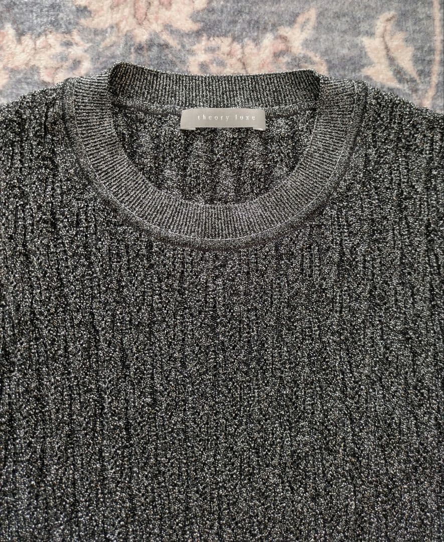 今季完売*セオリーリュクス 洗えるラメニット グレー 38