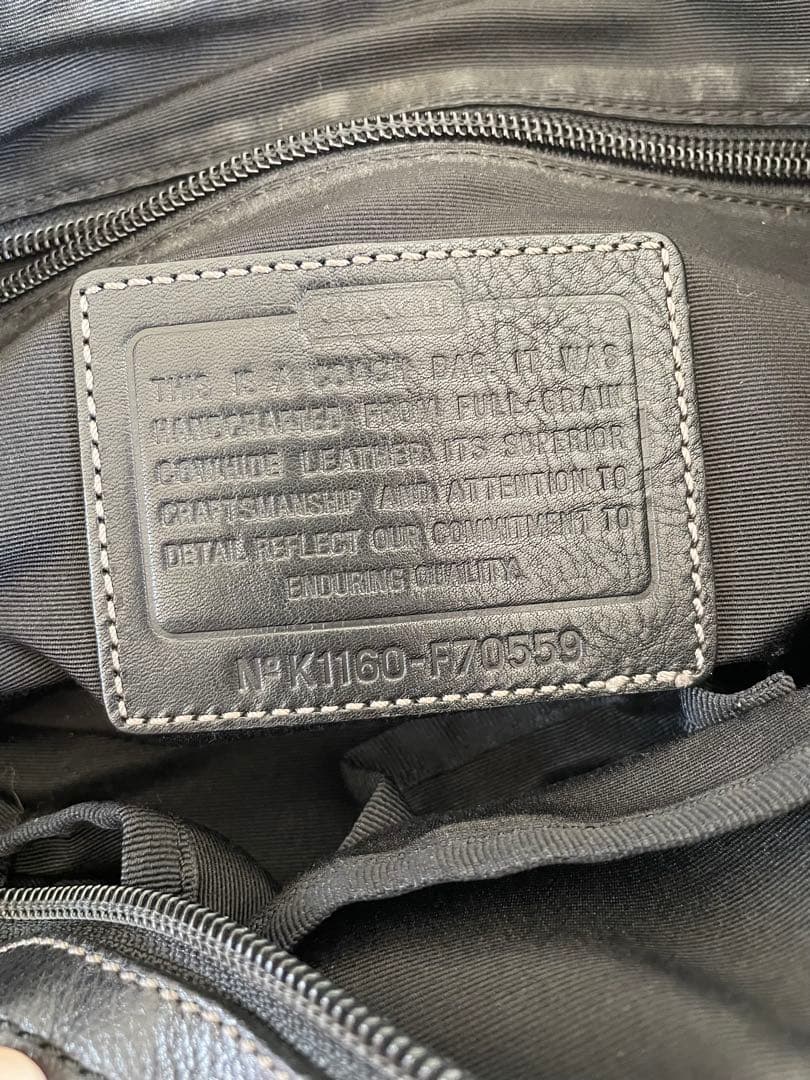 コーチ ヘリテージレザー ショルダーバッグ ブラック 男女兼用 ユニセックス