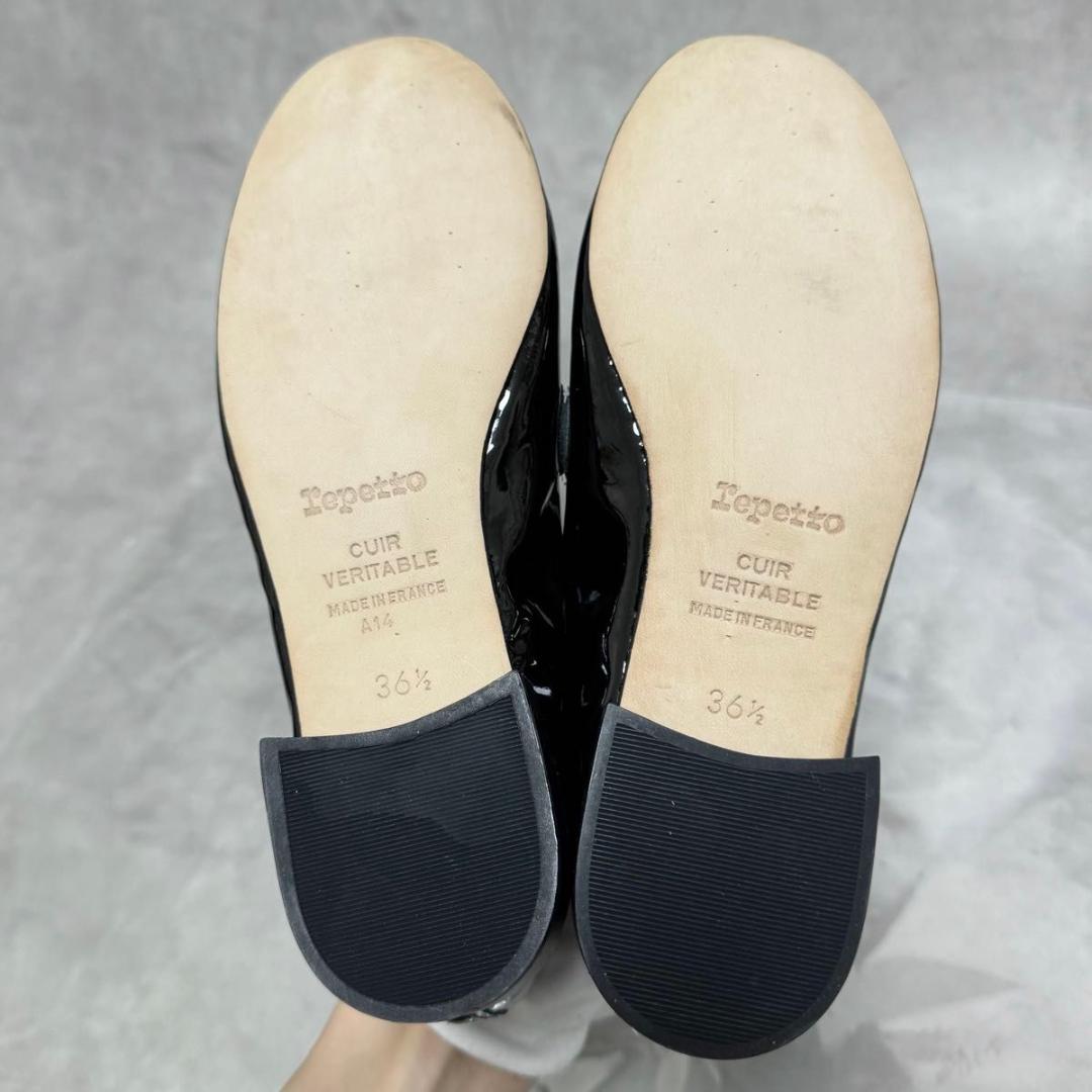 極美品 レペット マイケル ローファー エナメル 黒 36.5 23 フラット