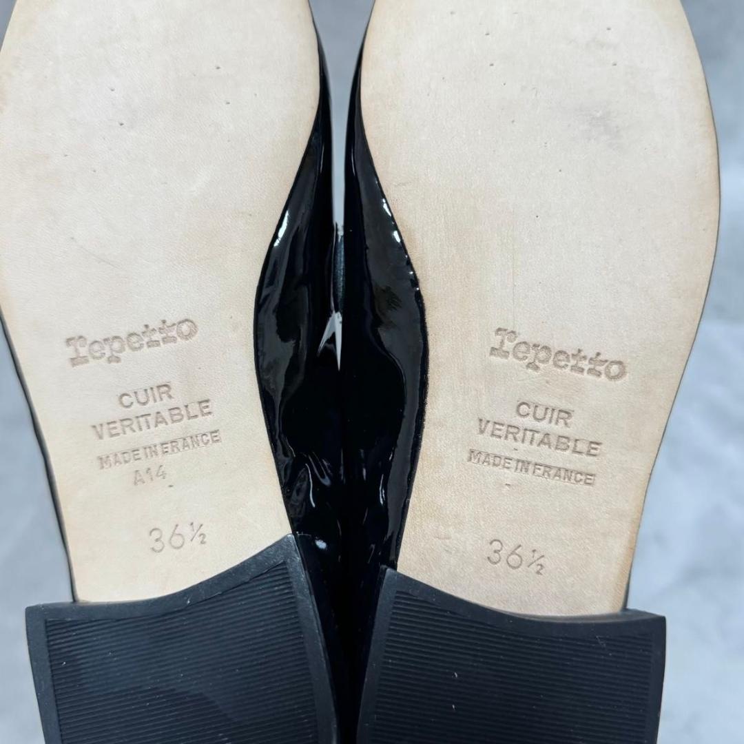 極美品 レペット マイケル ローファー エナメル 黒 36.5 23 フラット