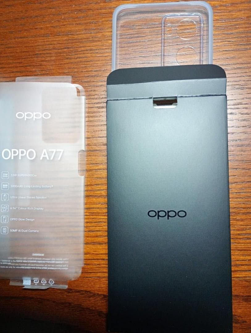 【2日間限定価格】OPPO A77 ブルー 本体 箱・説明書付　電源コード無し⑪