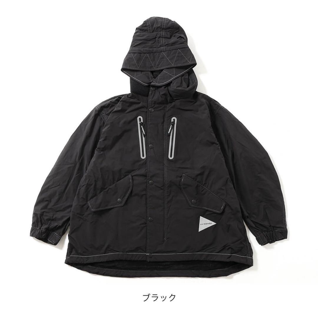 and wander FISHTAIL OCTA COAT ブラック