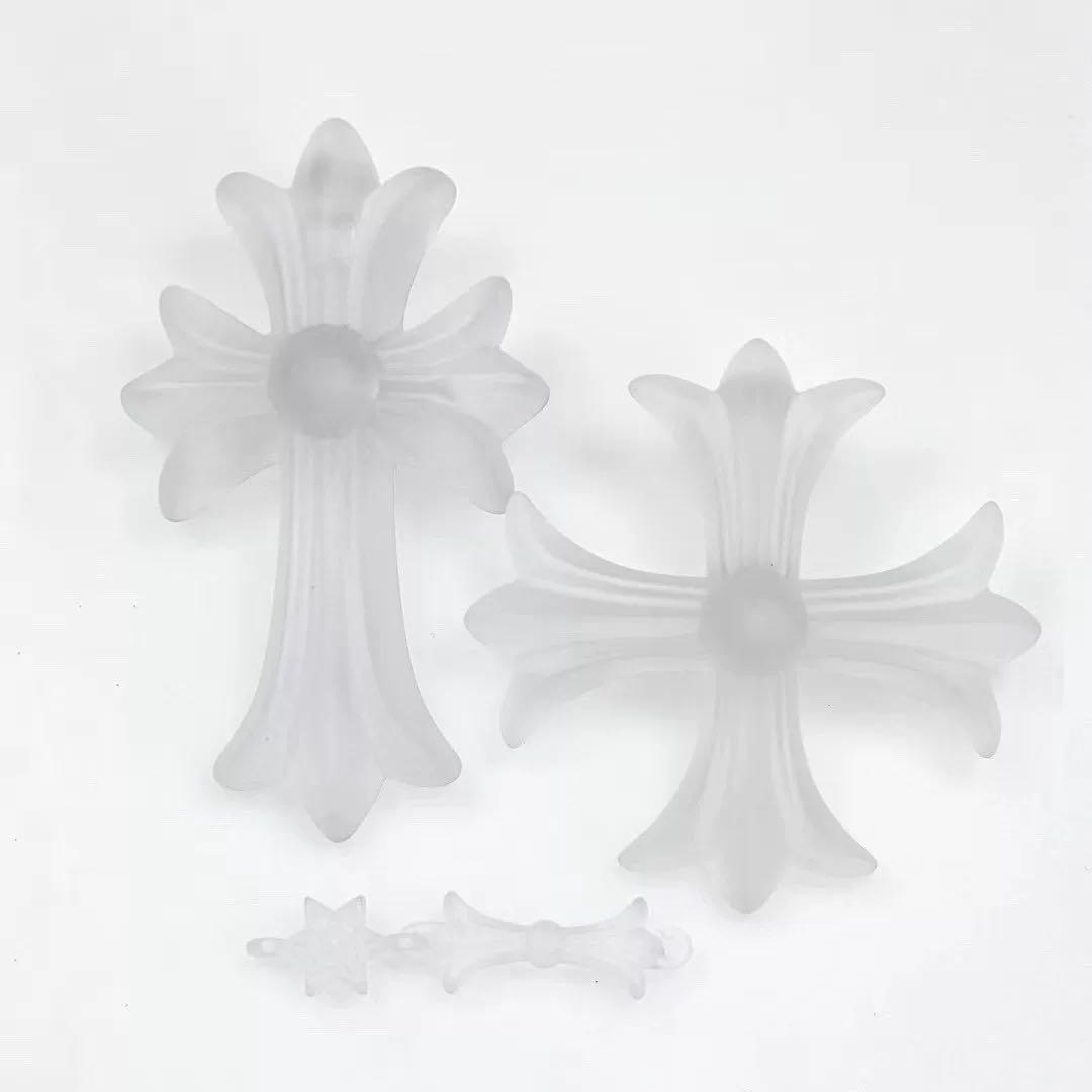 バカデカFAKE HEARTSクロスクリア！十字架 ネックレス　クロムハーツ