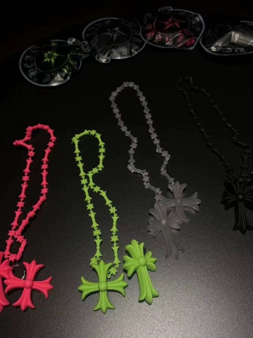 バカデカFAKE HEARTSクロスクリア！十字架 ネックレス　クロムハーツ