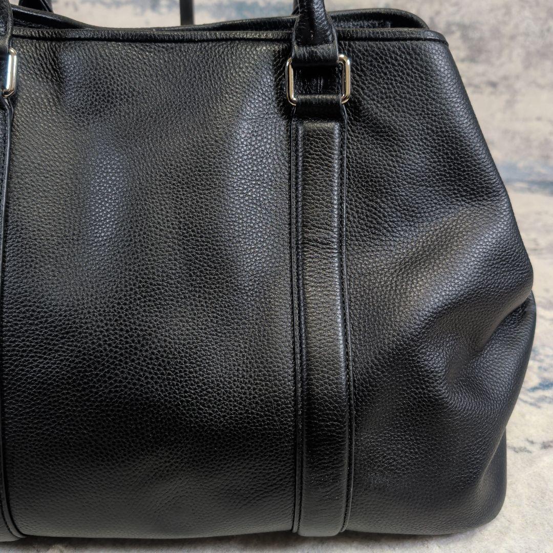 バーニーズニューヨーク トートバッグ レザー 大容量 ブラック A4