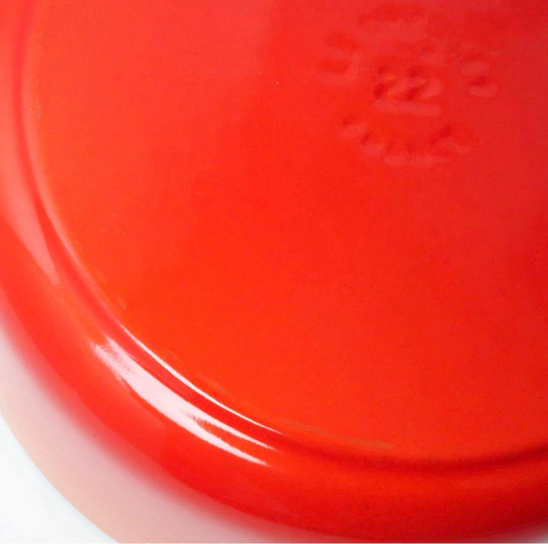 【美品】LE CREUSET　ココット ロンド オレンジ　22cm
