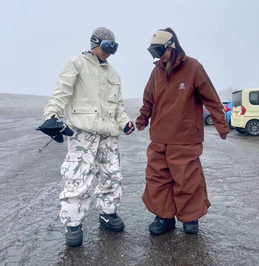 タオテック　スノーボード ウェア 上下セット M ブラウン