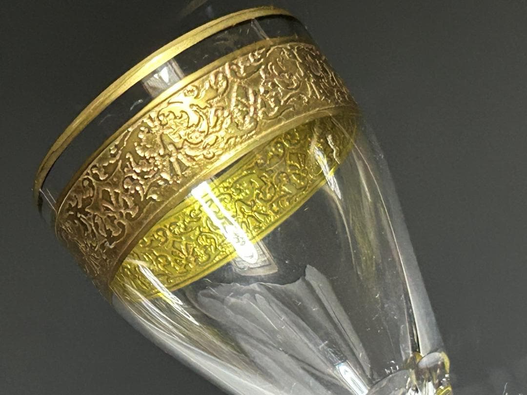 ベネチアンガラス MOSER 金彩 切子　モーゼル リキュールグラス 3個セット