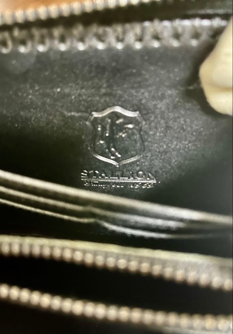 美品　FUNNY スタリオン　ポロサスクロコ長財布　黒　ラウンドファスナー