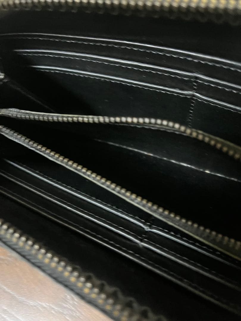 美品　FUNNY スタリオン　ポロサスクロコ長財布　黒　ラウンドファスナー
