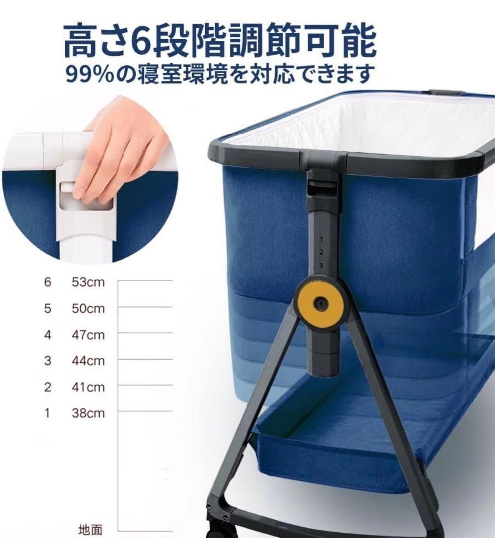 HZDMJ 添い寝 ベビーベッド 持ち運び 折りたたみ グレー