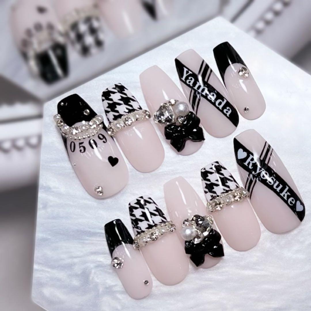 お急ぎ便A♥ ネイルチップ 量産型 韓国 フレンチ ちゅるん 推し活 オタク 白