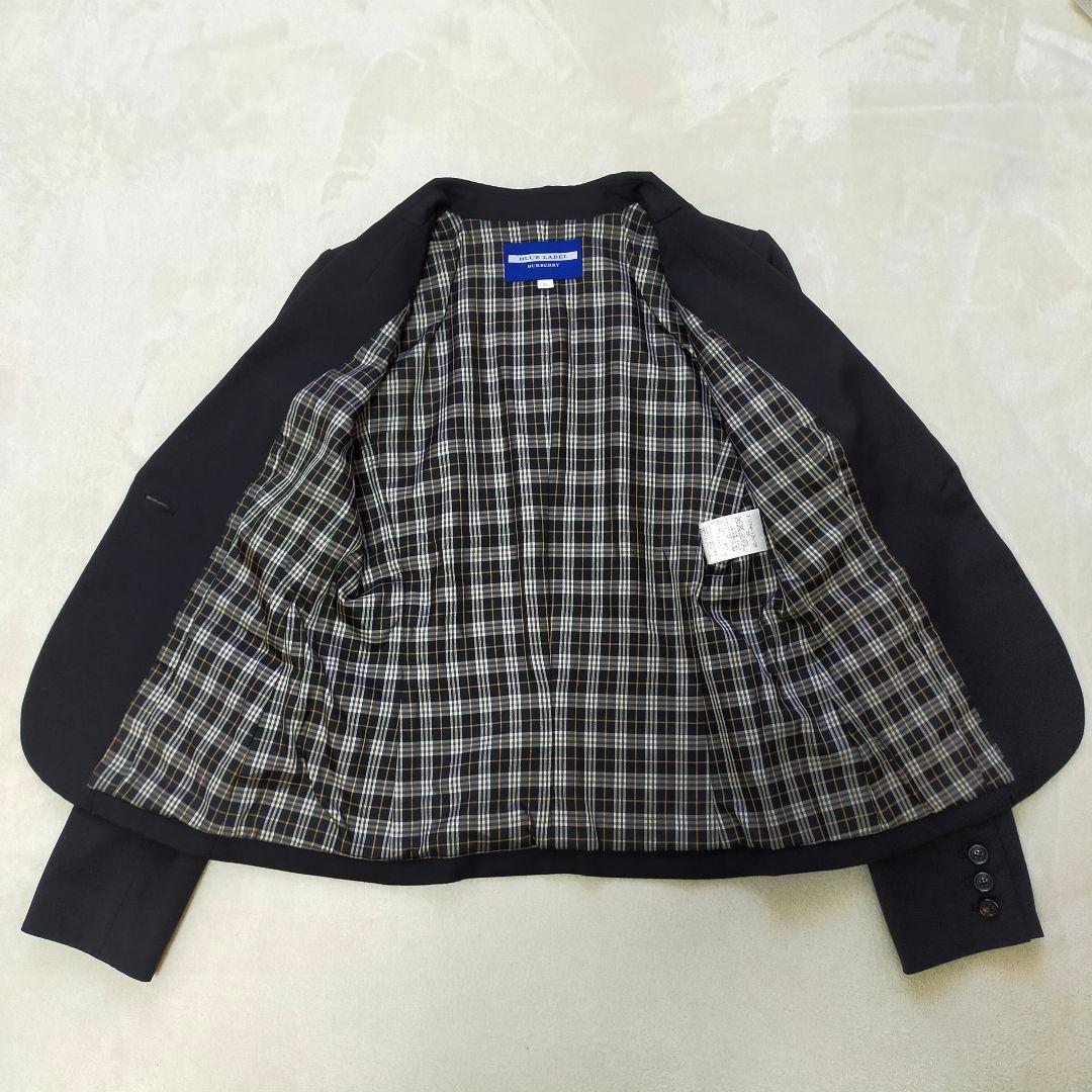 美品　BURBERRY　36　黒無地　パンツスーツ　セットアップ　ノバチェック