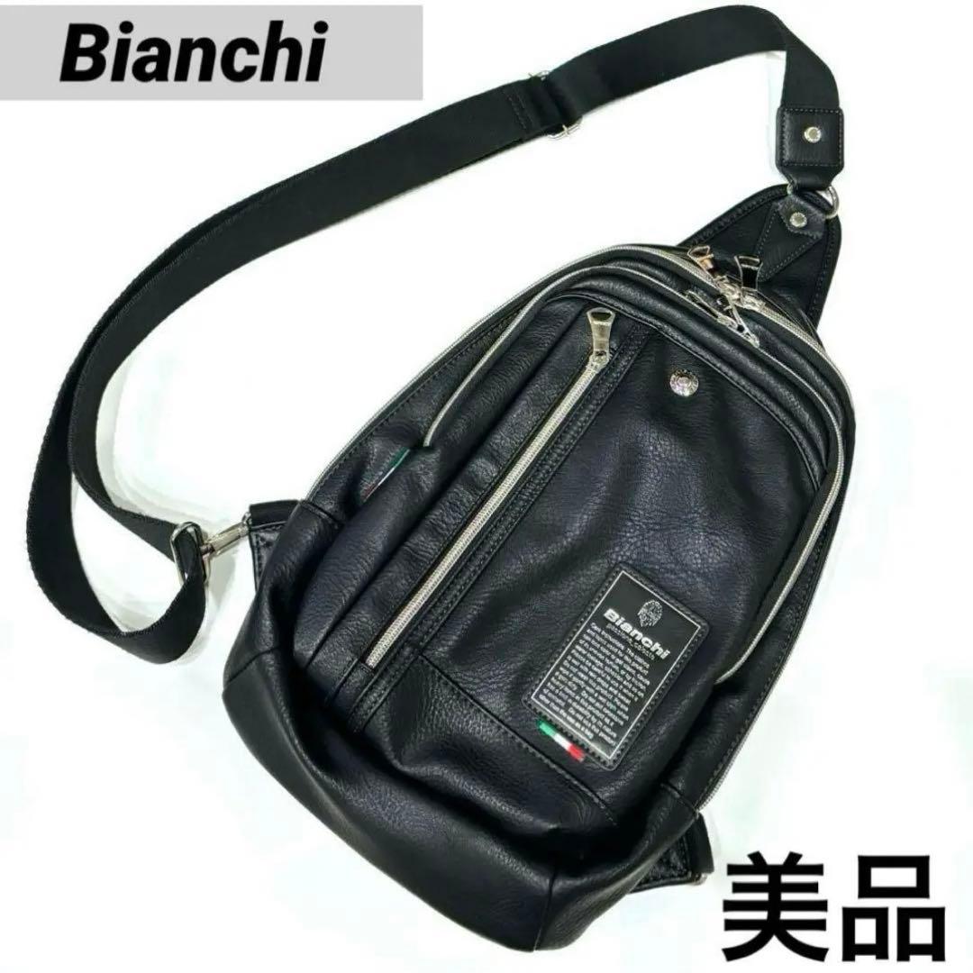 美品 Bianchi ビアンキ ボディバッグ ショルダーバッグ TBPI-12