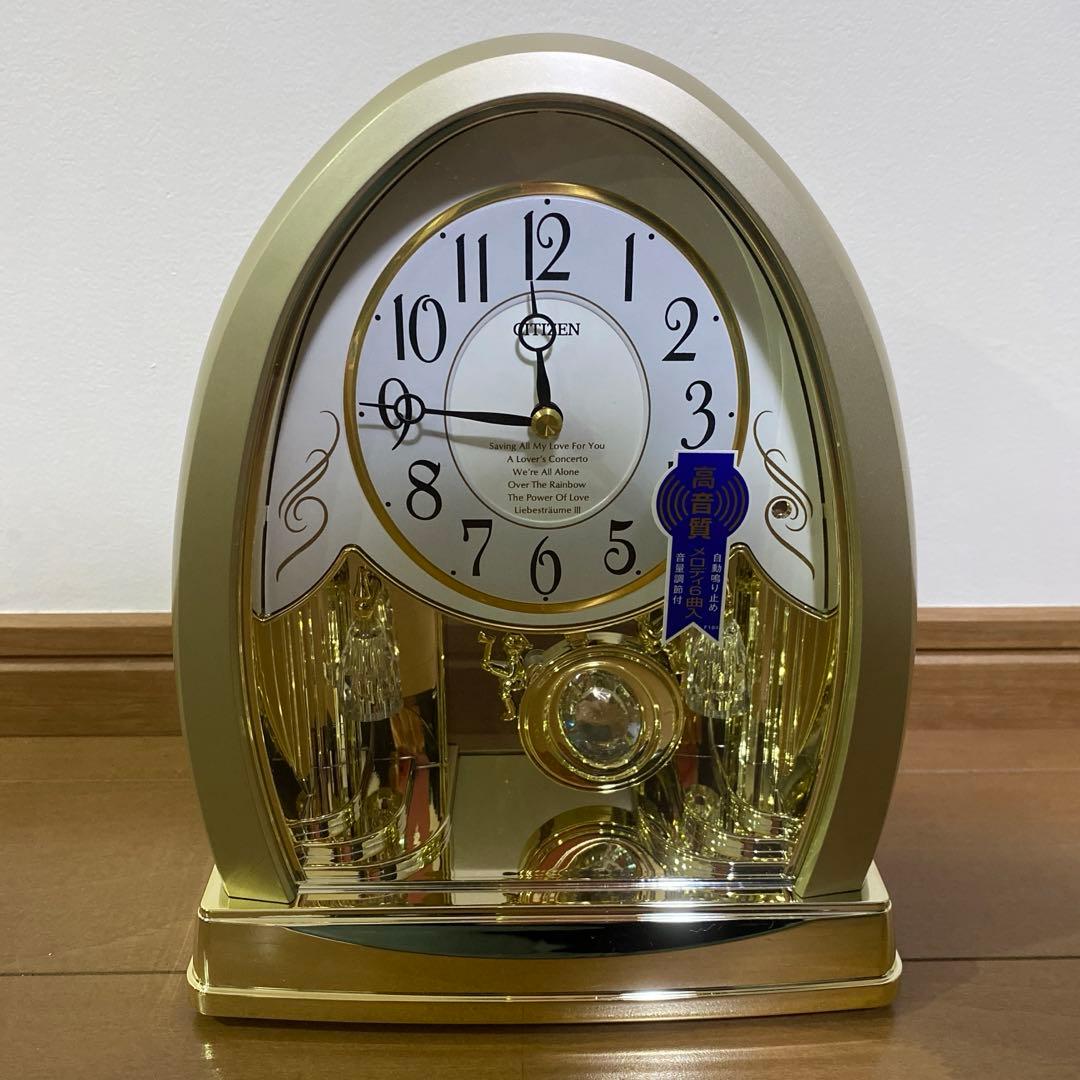 シチズン　クオーツ　置き時計　振り子　ジョイア　金色メタリック色　新品未使用