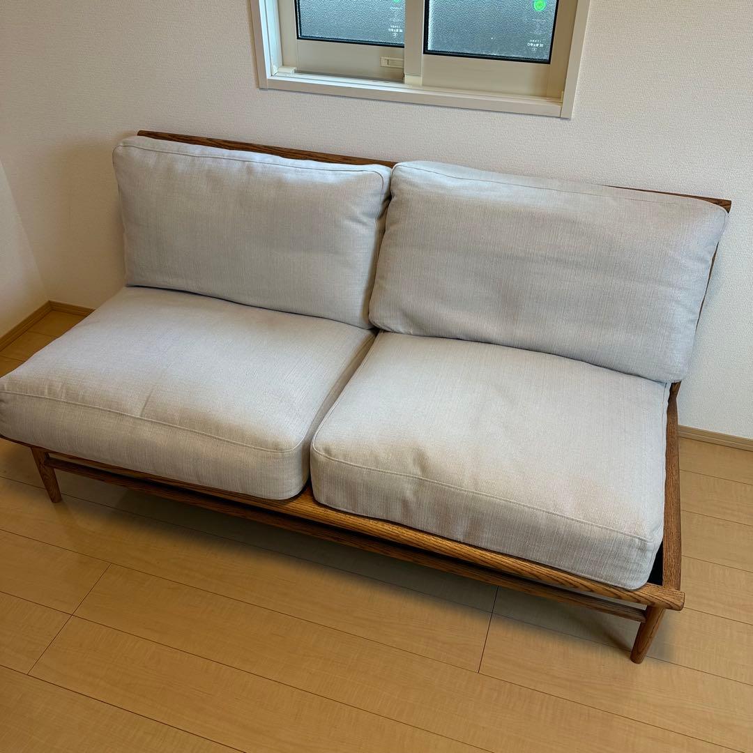 モモナチュラル　ソファ　クラウドソファ2p ライトベージュ