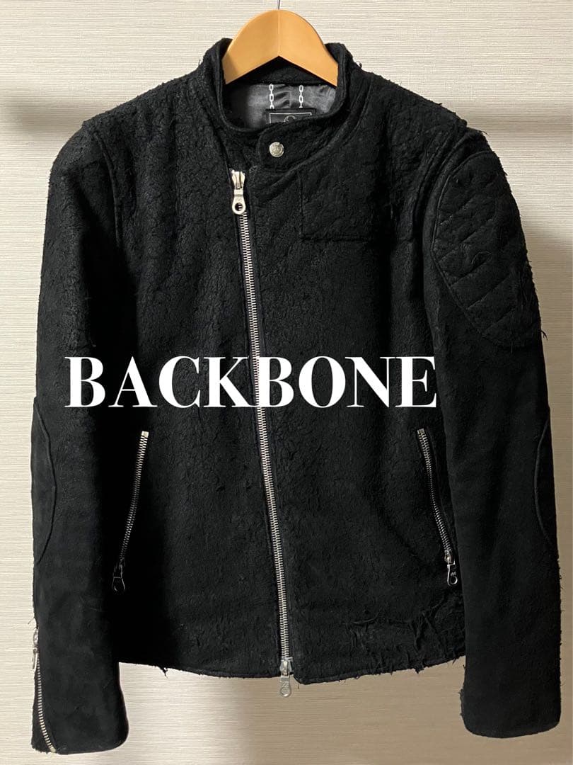 BACKBONEスエードシングルライダースジャケット北原哲夫バックボーンレザー