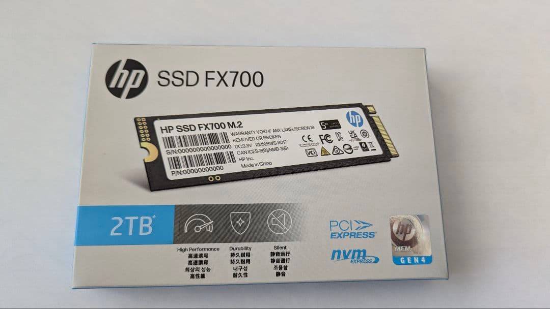 HP SSD FX700 M.2 SSD　【完全初期化済み】