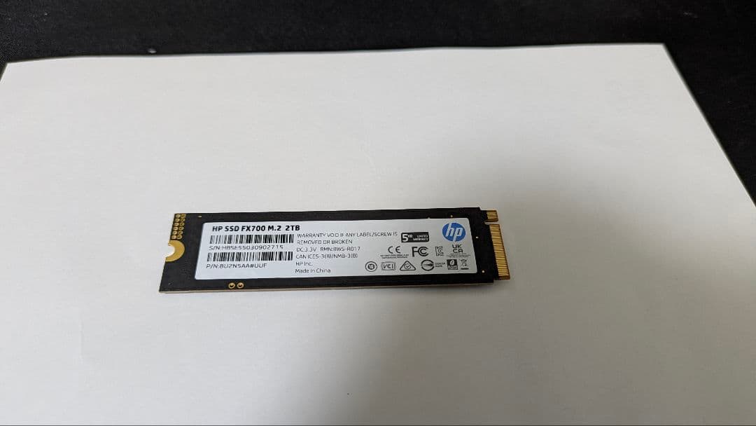 HP SSD FX700 M.2 SSD　【完全初期化済み】