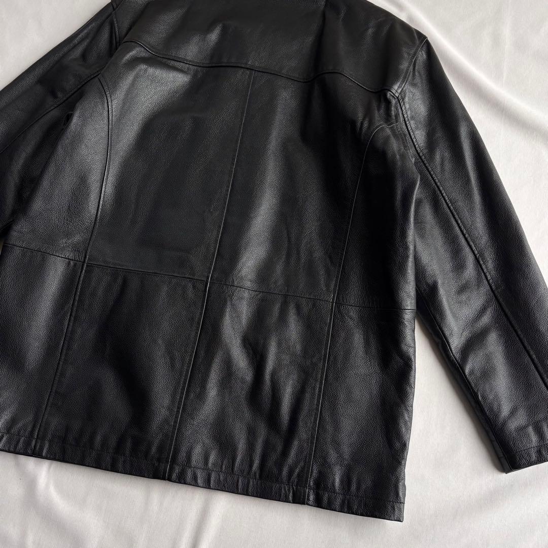 ジャケット・アウター 90s EURO label cow leather car coat BLK