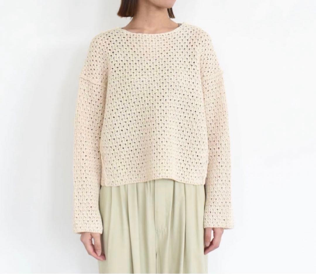 【unfil】ダブルハニカムメッシュセーター