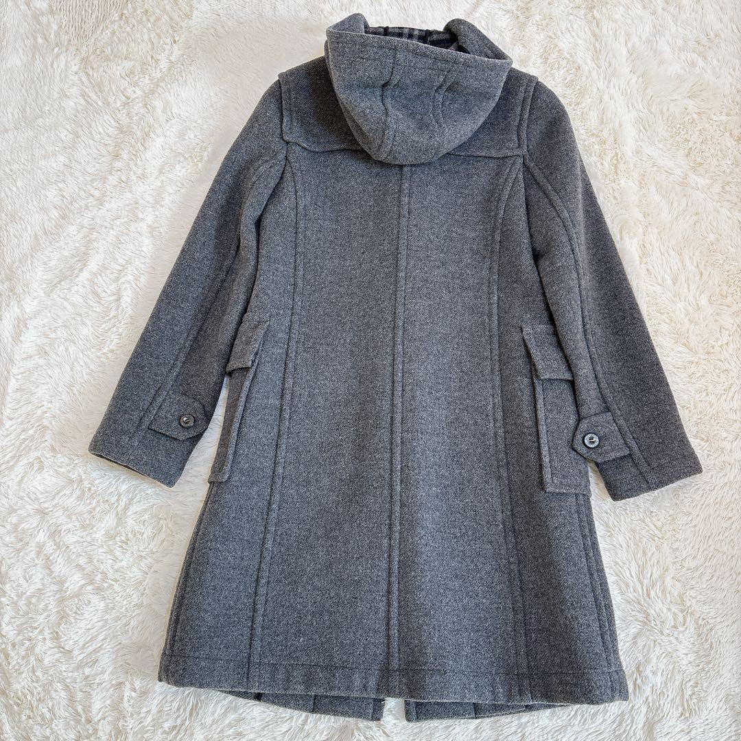極美品☆バーバリーブルーレーベル ノバチェック ダッフルコート グレー 36
