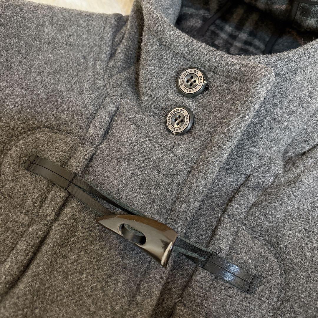 極美品☆バーバリーブルーレーベル ノバチェック ダッフルコート グレー 36