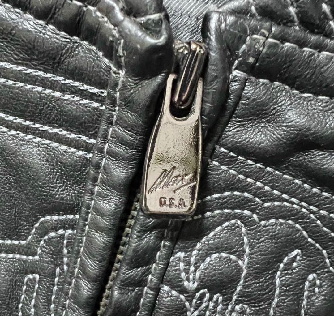 MAX USA 自由の女神　レザージャケット　ブラック　pelle pelle
