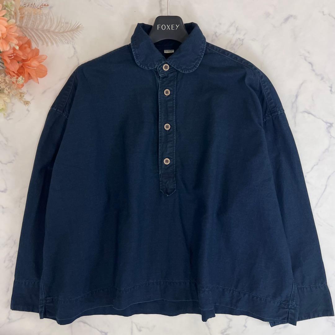 45R スーピマ オックス の Mシャツ インディゴ 焦